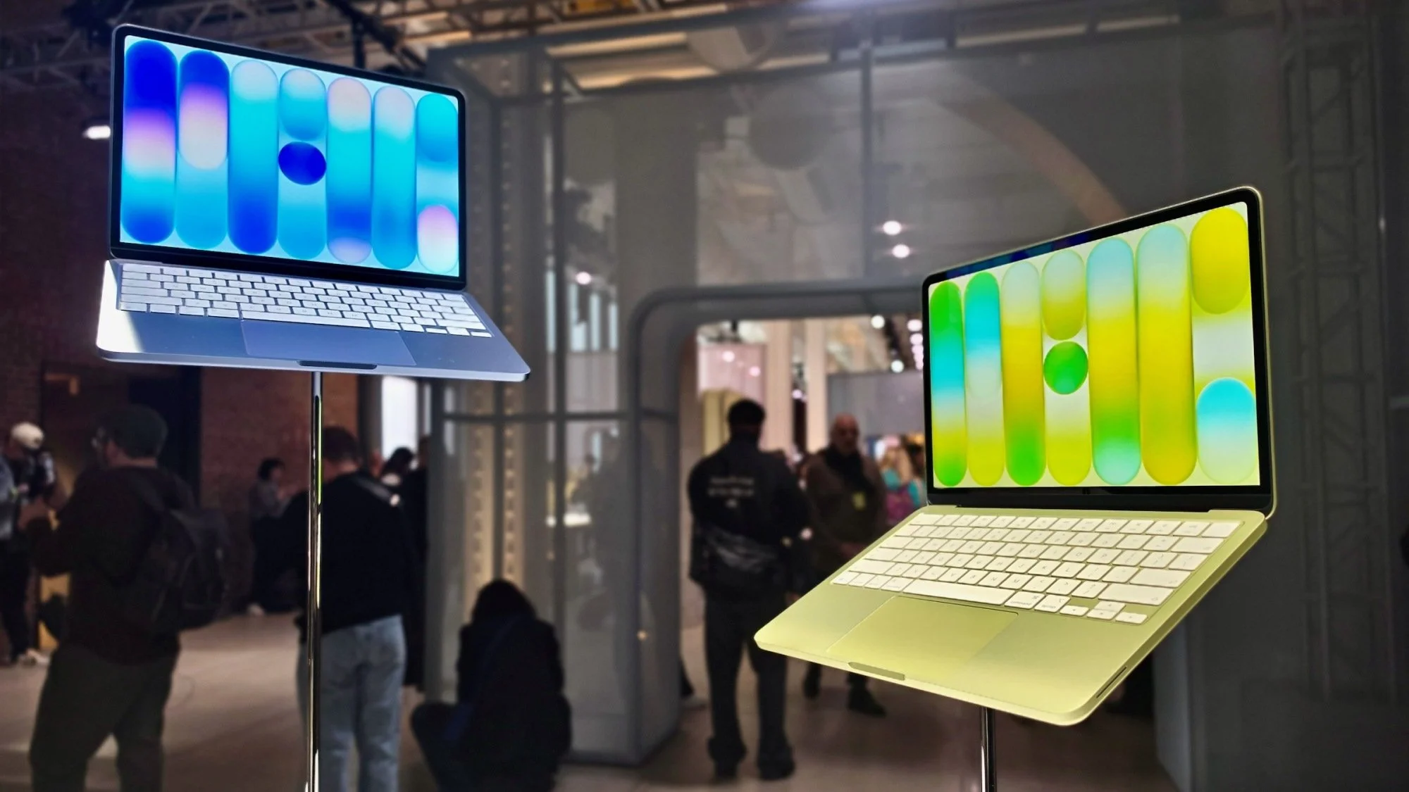 macbook neo laptops on display