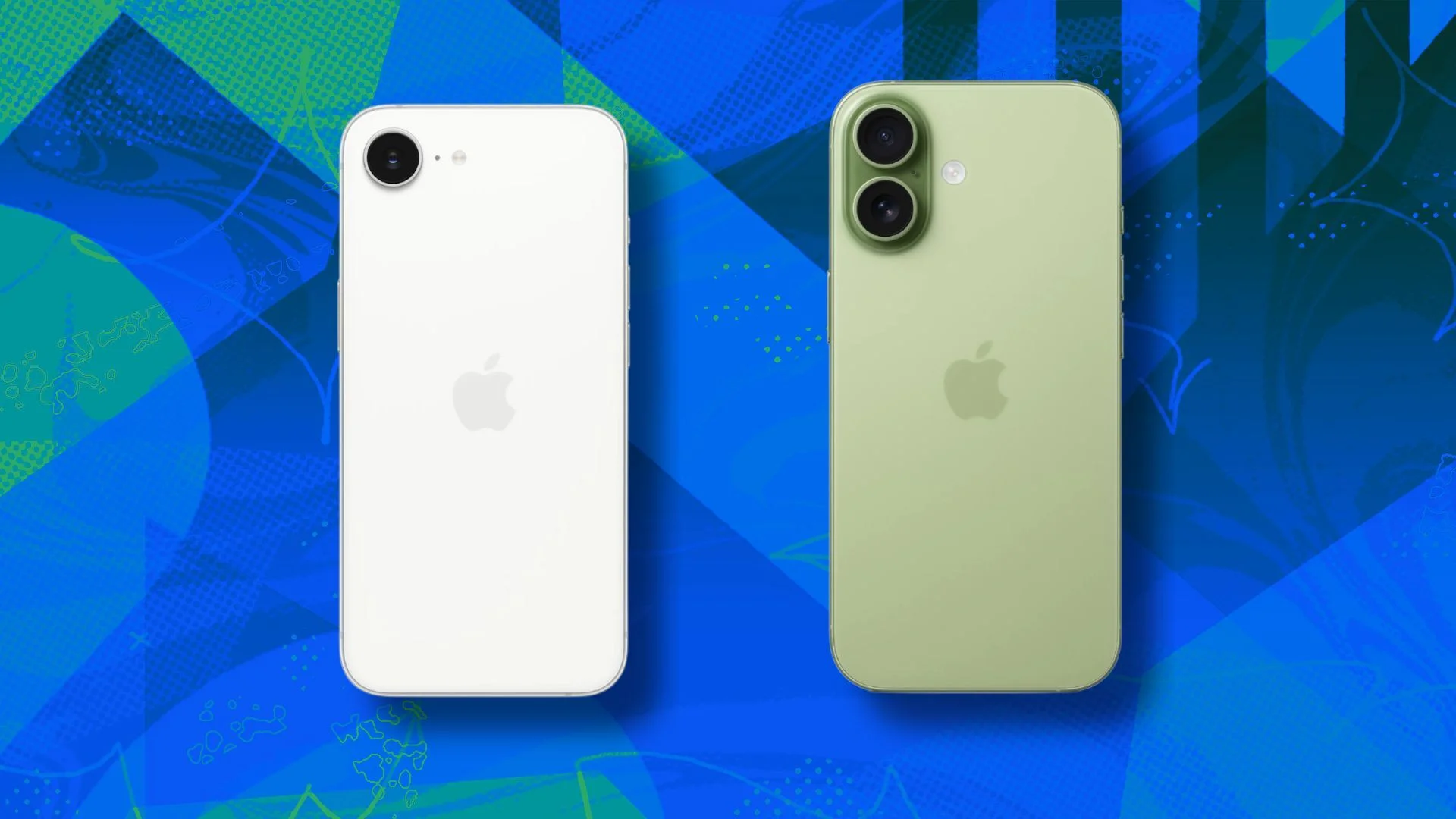 iphone 17 and 17e on blue background