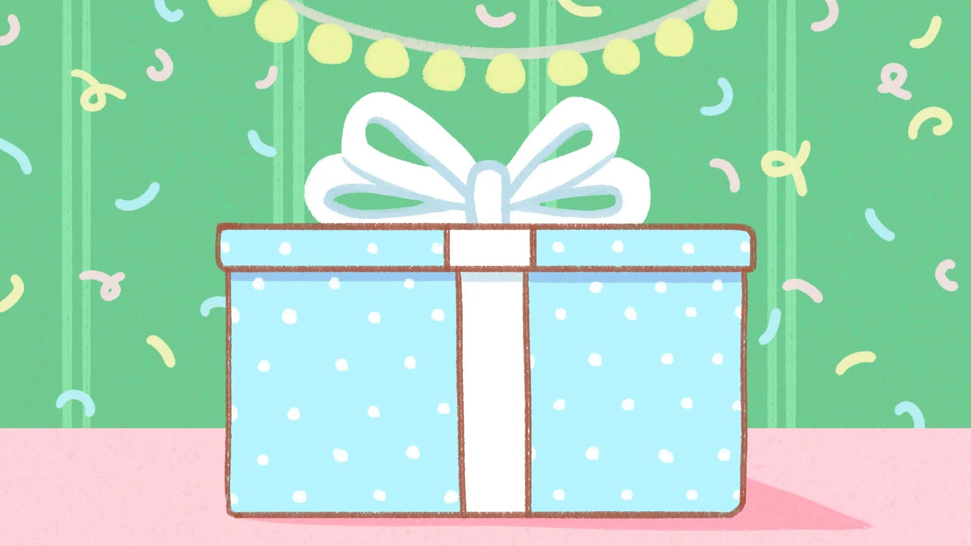 illustration of a wrapped birthday present